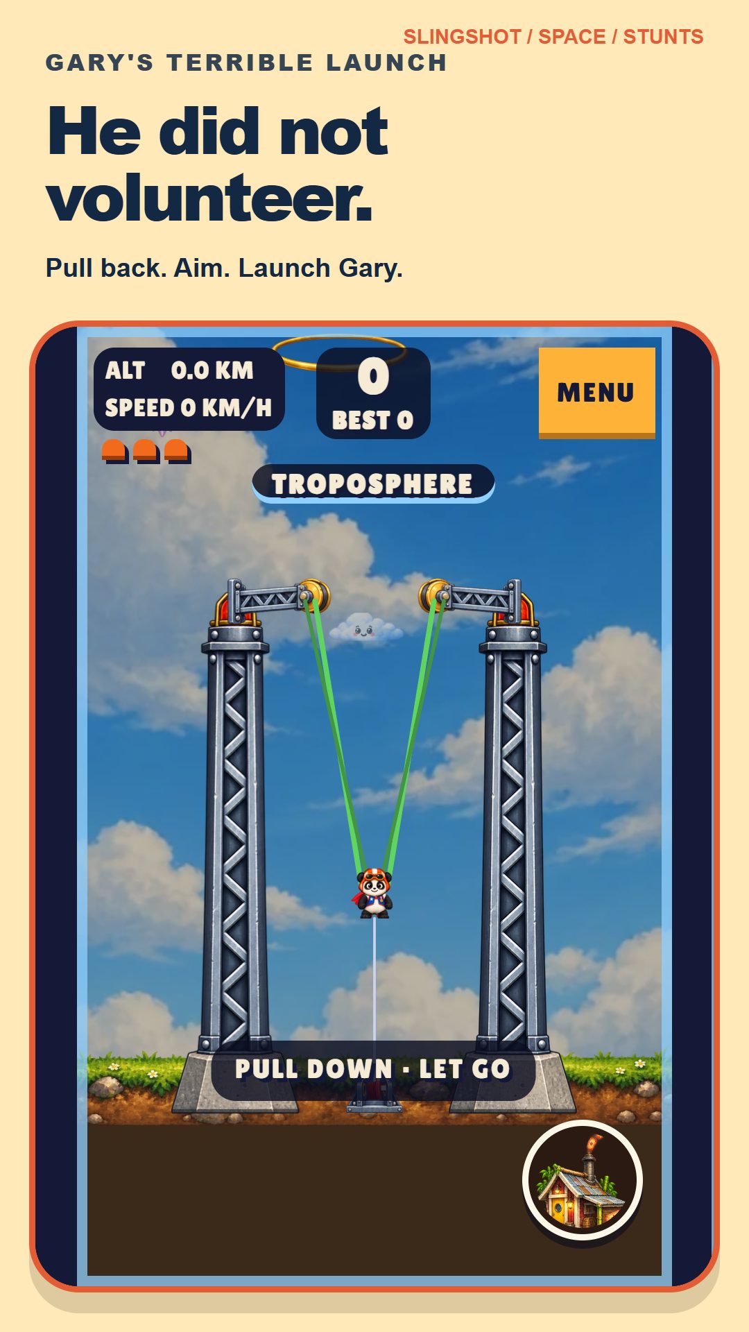 Gary on the Earth slingshot launch rig